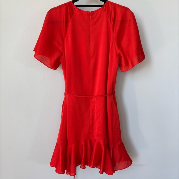 Ted Baker Bright Orange Fluted Mini Dress Size 2/6 NWT - Picture 8 of 10